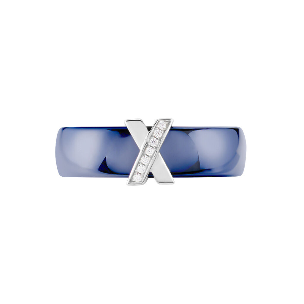 Bague Cronos Argent Blanc Céramique Oxyde