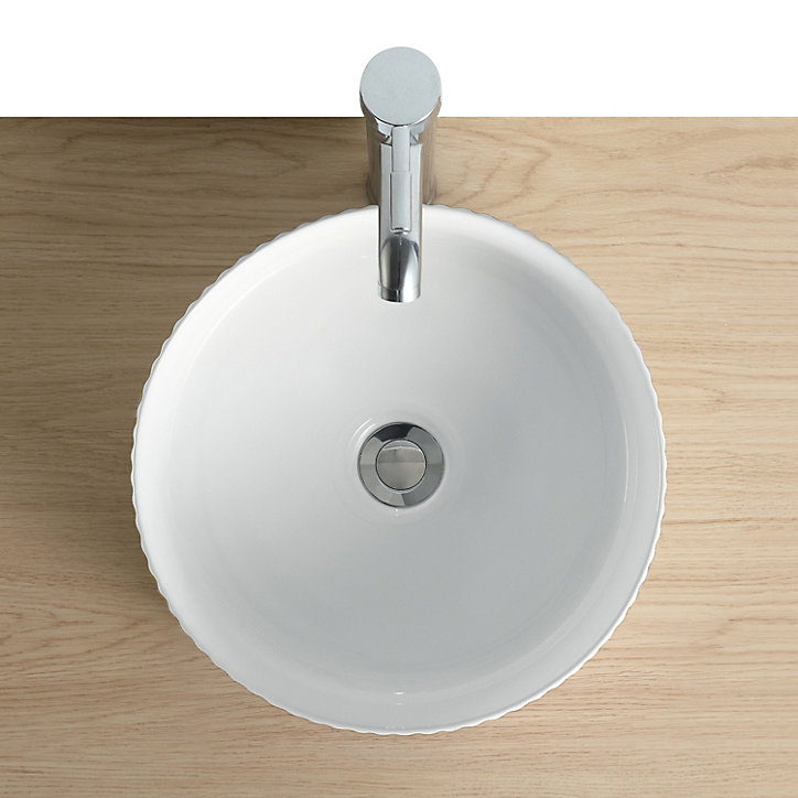 Vasque à poser ronde céramique blanc Linea