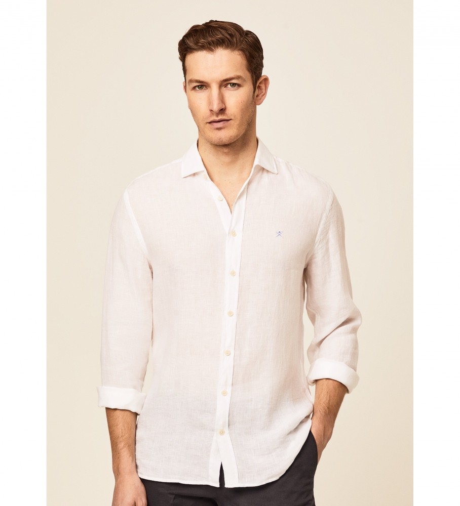 Camisa de linho Hackett Slim Fit branca