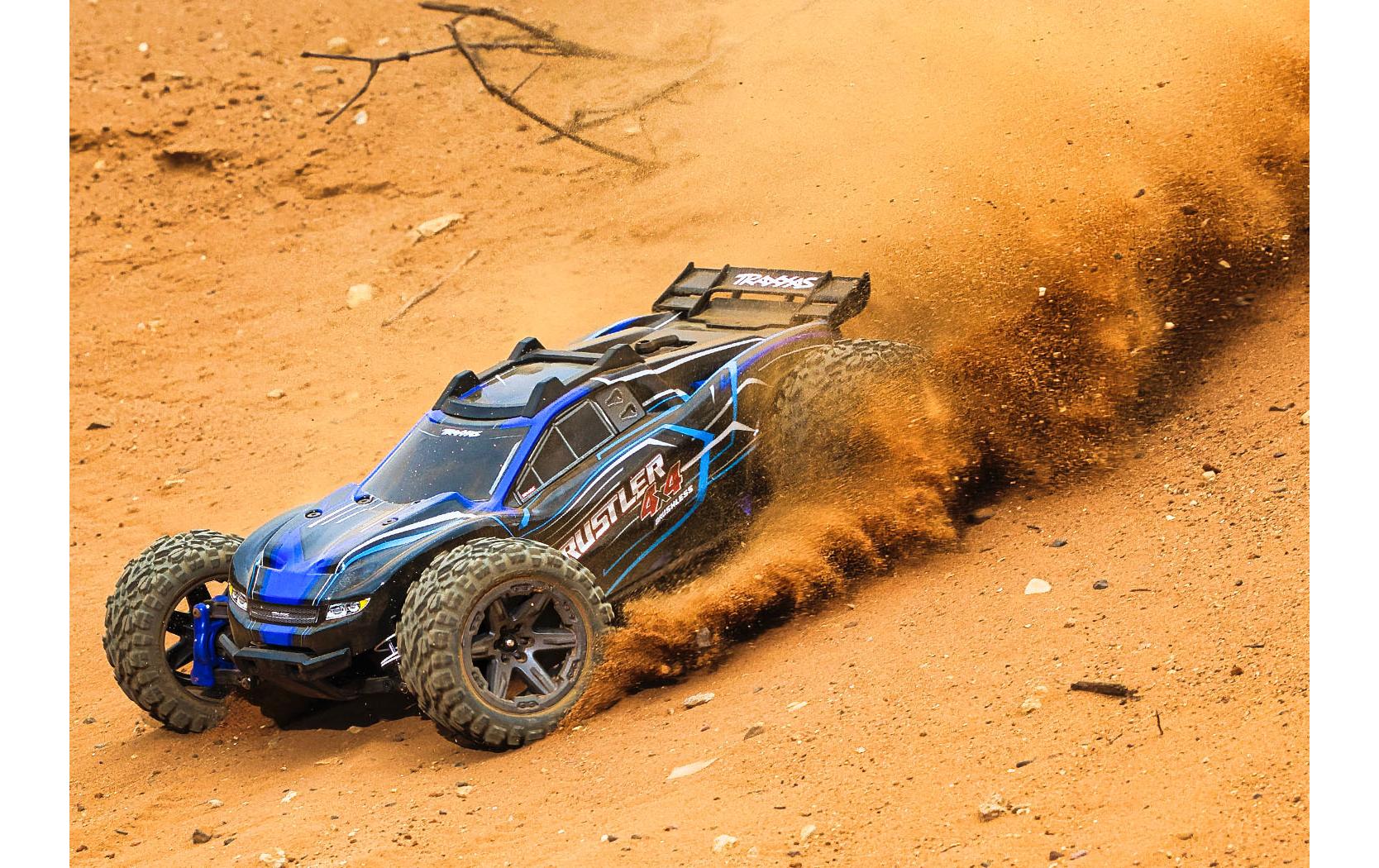 Stadium Truck Rustler 4x4 BL-2s Blau, ARTR, 1:10<br>Robuster 4WD Brushless Stadium Truck