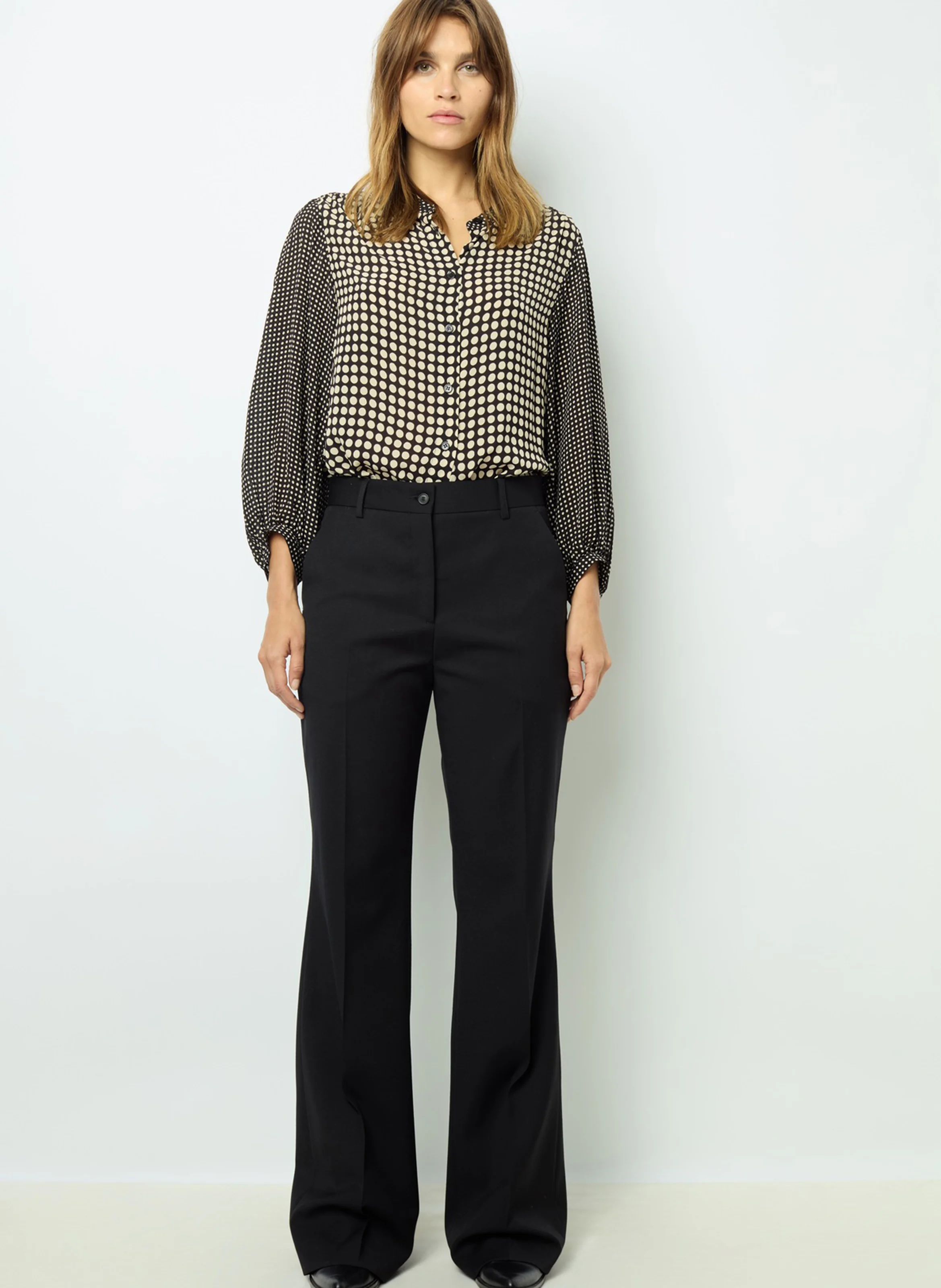 NEESA - Pantalon de tailleur en laine mélangée | Noir