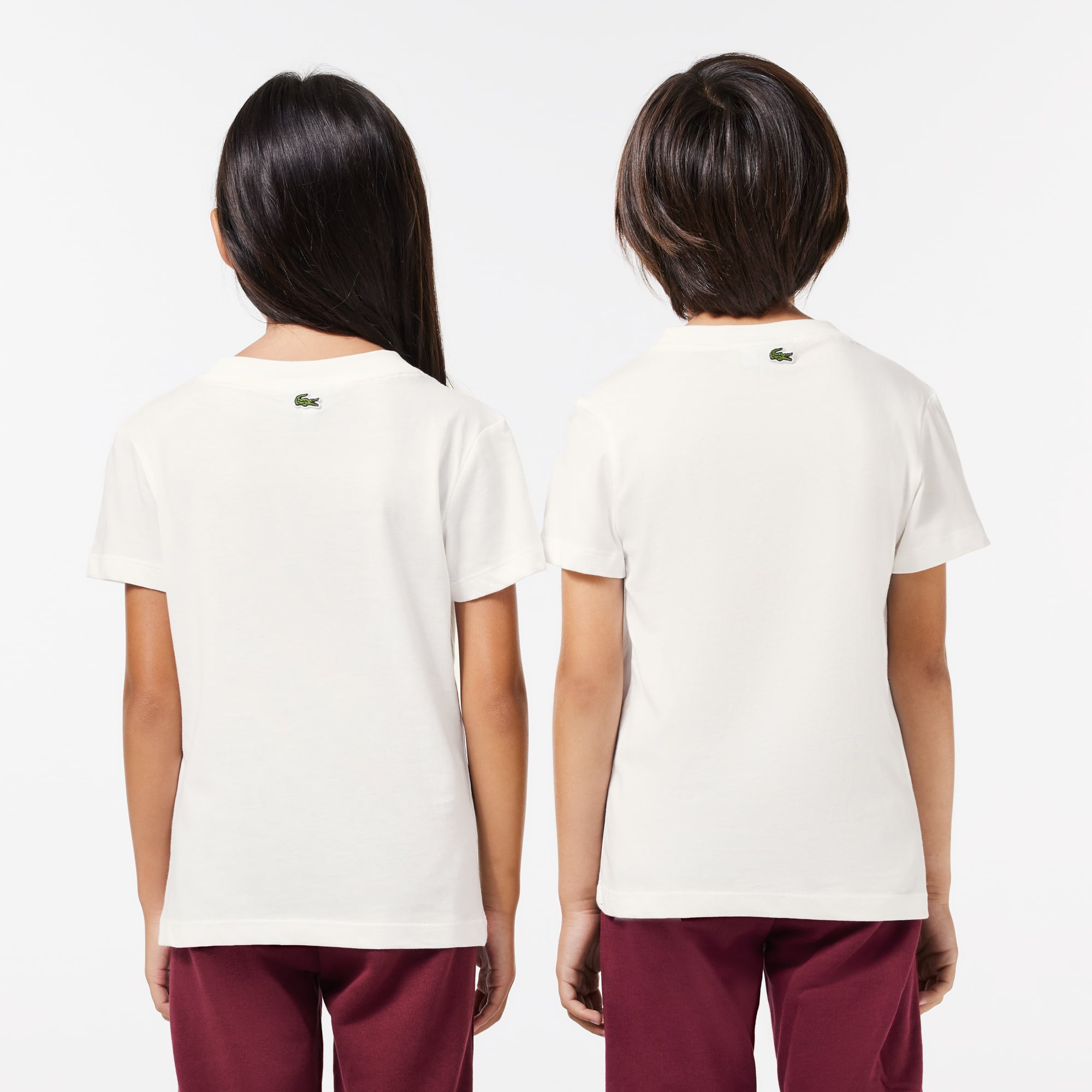 T-shirt avec imprimé badges en coton T-Shirts & Chemises - Blanc - Lacoste - Enfant