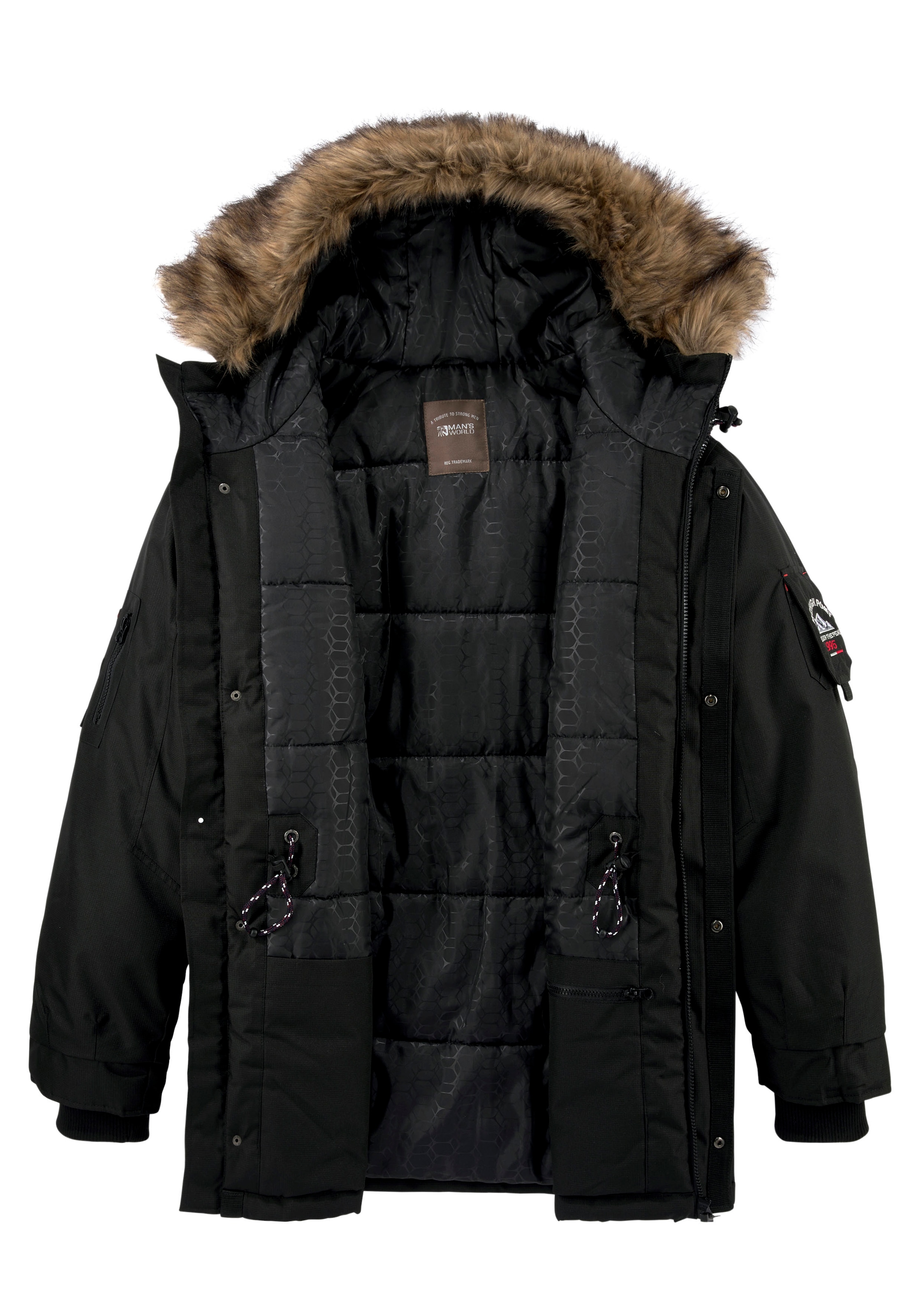 Man's World Parka mit Kapuze für die kalte Jahreszeit,  strapazierfähig und schnelltrocknend