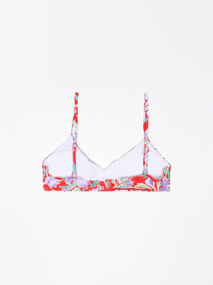 Conjunto de banho franzido de duas peças - Vermelho