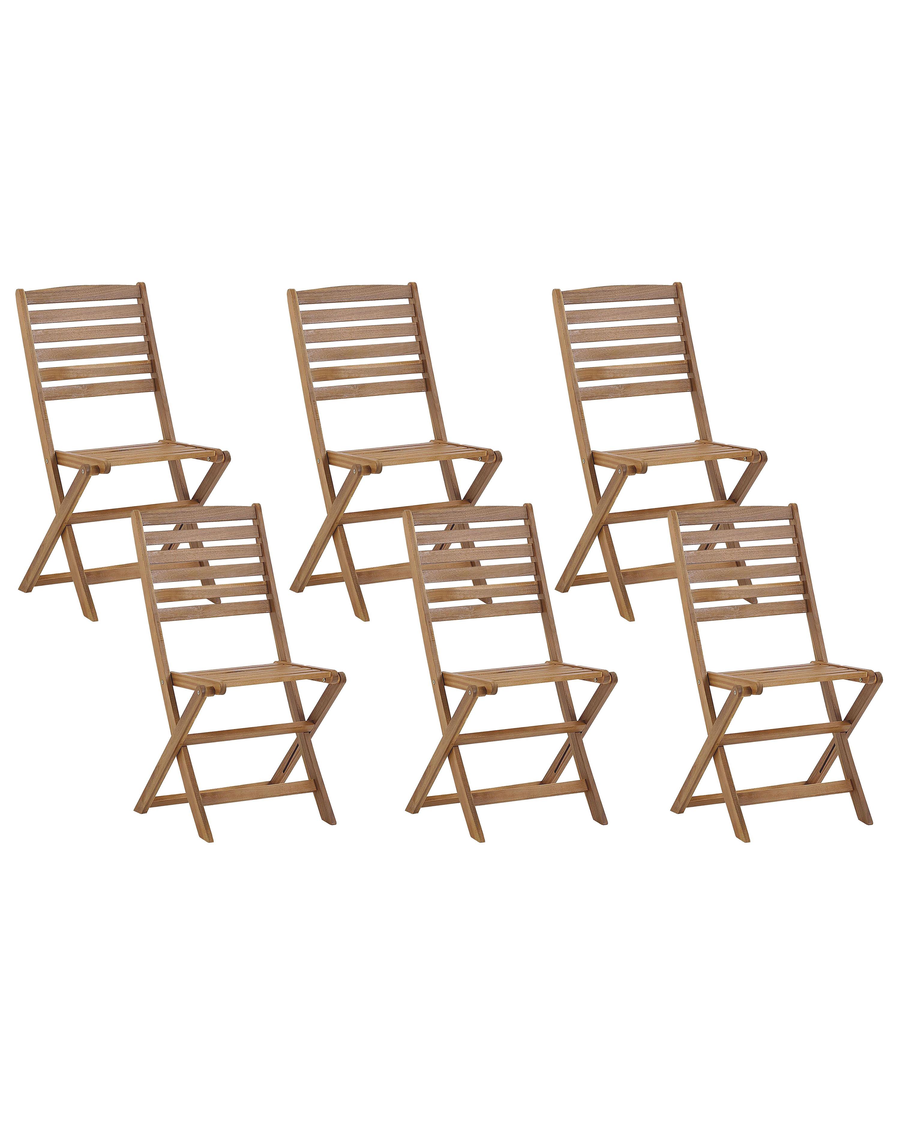 Set van 6 tuinstoelen TOLVE Acaciahout Bruin