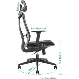 Fauteuil de bureau, dossier en mesh, noir