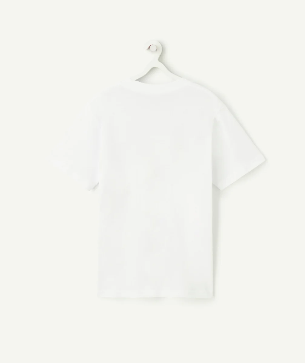 VANST-SHIRT GARÇON EN COTON BLANC AVEC LOGO PRINT BOX