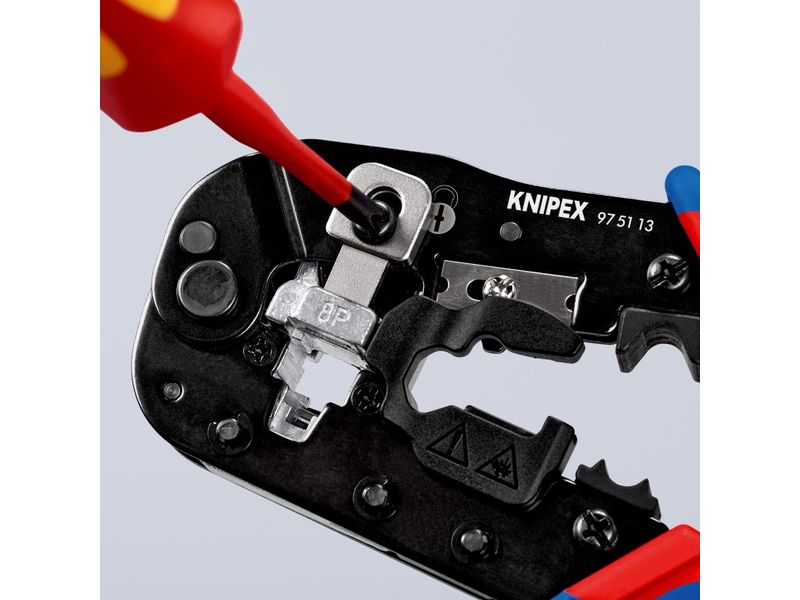 Knipex Crimpzange für RJ45-Westernstecker 190 mm Crimpzange für Kabelschnitt