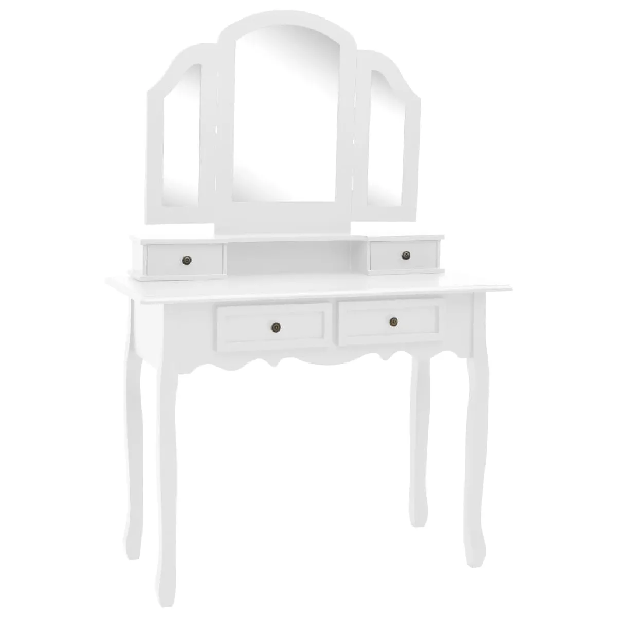 vidaXL Ensemble de coiffeuse et tabouret - Blanc