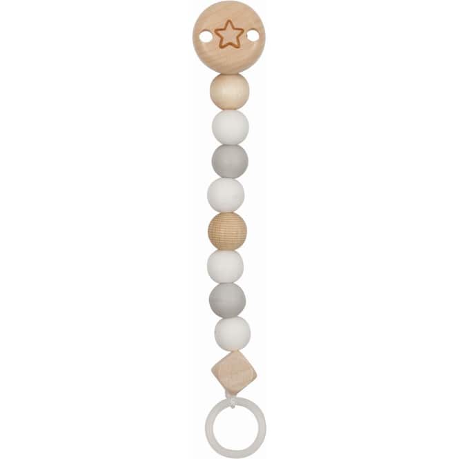 Goki - Schnullerkette - Stern - grau
