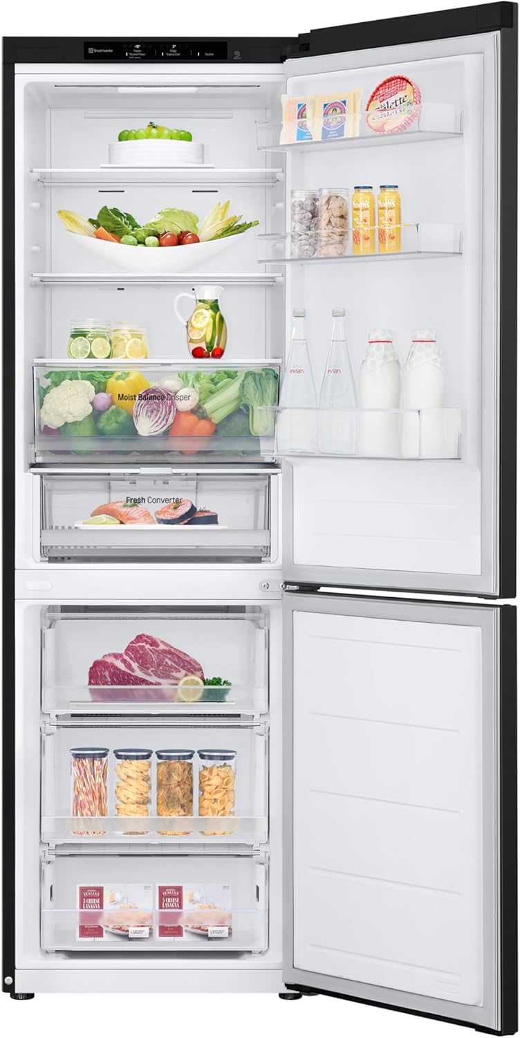 LG GBV3100AEP Kühl-Gefrierkombi Total No Frost, 344L, 1860mm hoch, A, Smart Inverter Compressor, LINEARCooling, 33 dB(A), Metallic Schwarz.