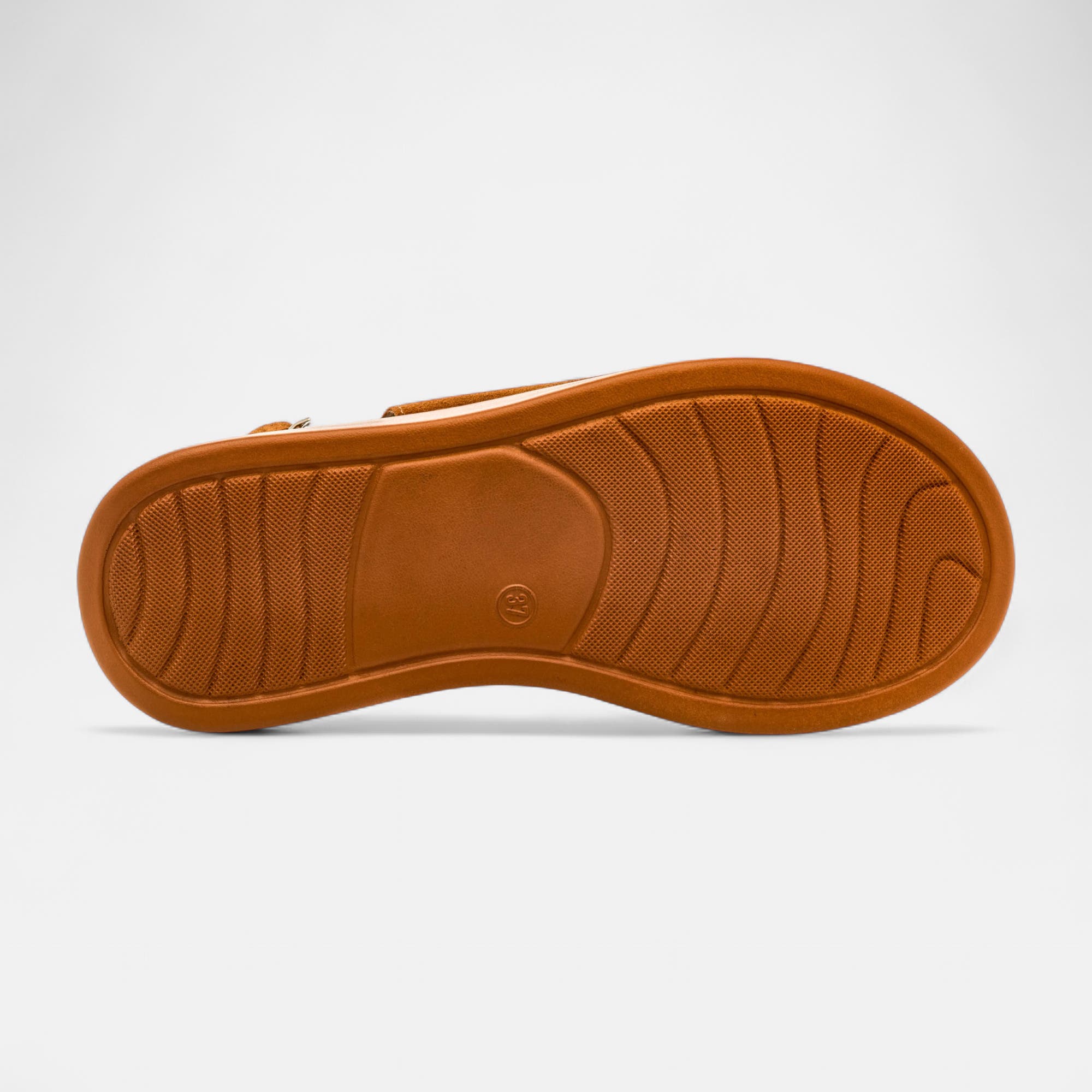 Sandales Femme en cuir cognac