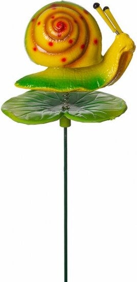 Intratuin tuinsteker slak Martijn groen / geel 10,5 x 9 x 70 cm