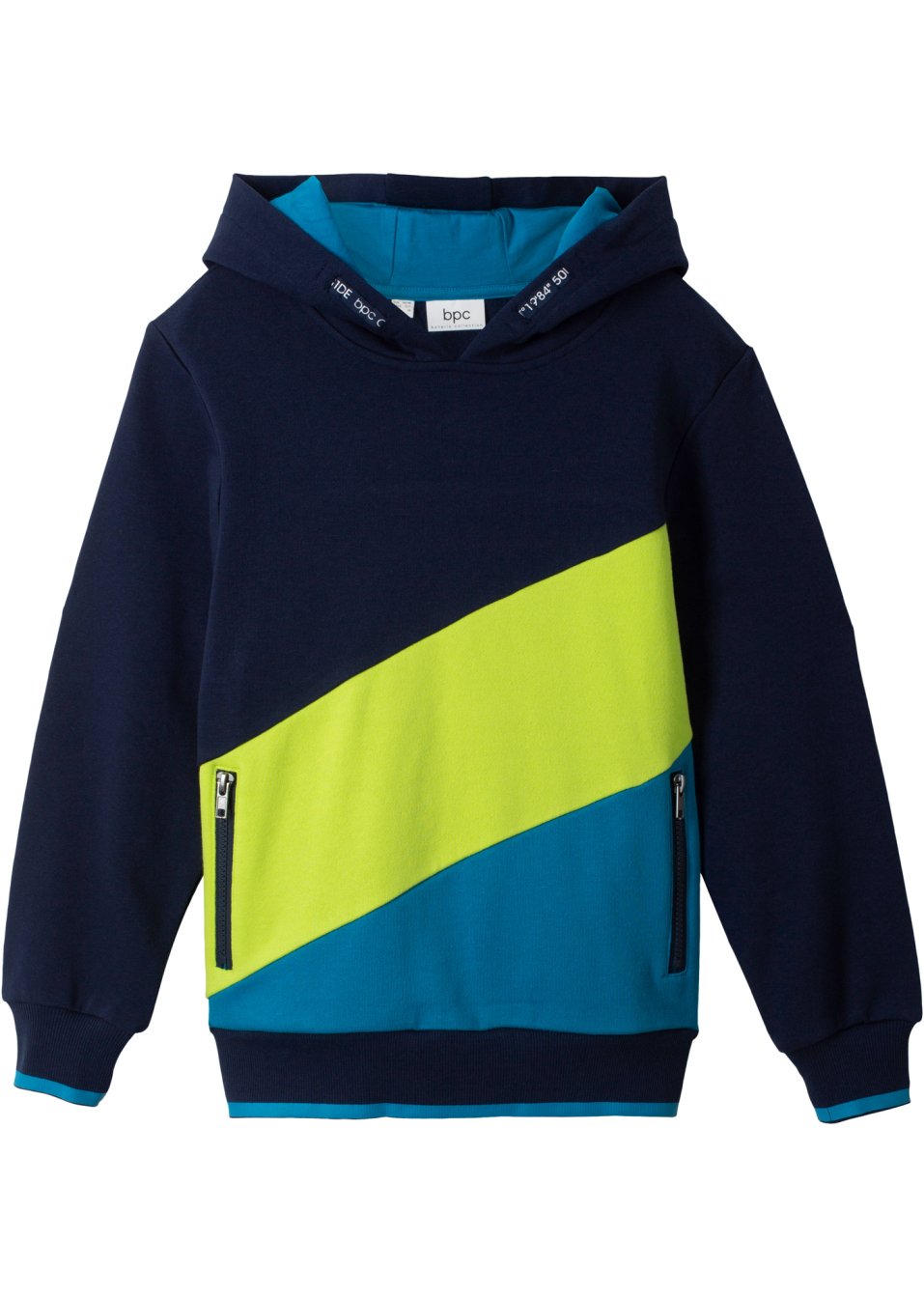 Sweat-shirt garçon à capuche style color block