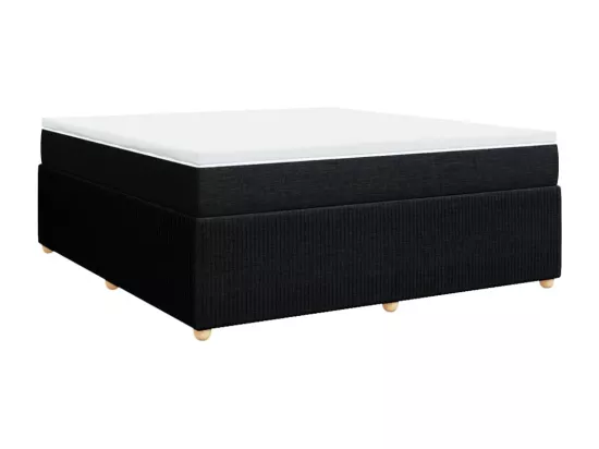 Sommier à lattes de lit avec matelas Noir 180x200 cm Tissu
