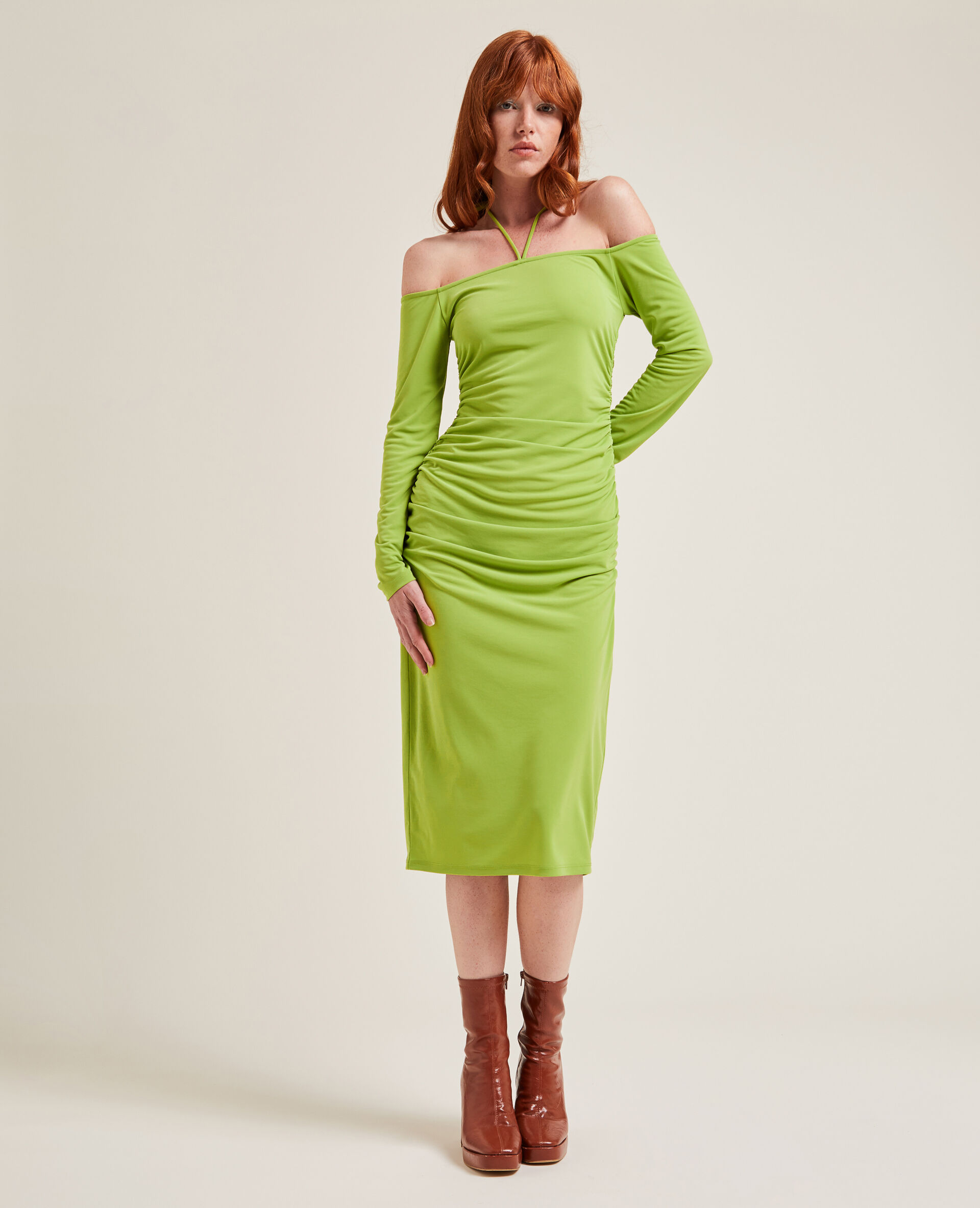 Robe longue tour de cou - Vert olive