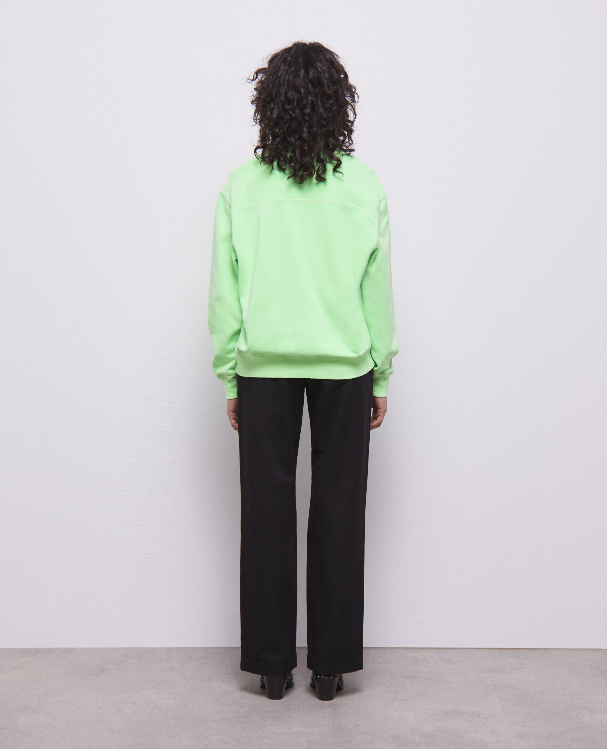 Sweatshirt vert fluo avec logo