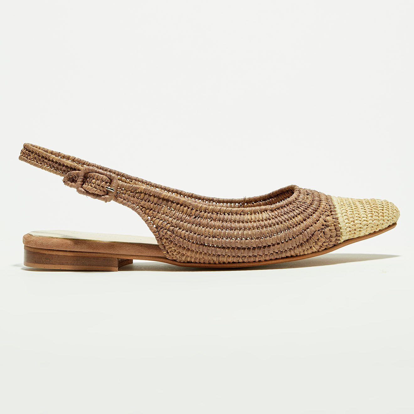 Quartier Latin Slingbacks en Raphia café/naturel
