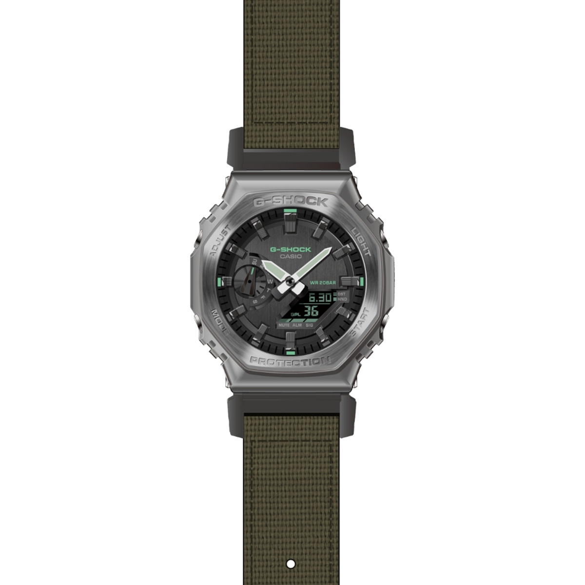 Montre G-SHOCK homme acier bracelet résine vert kaki