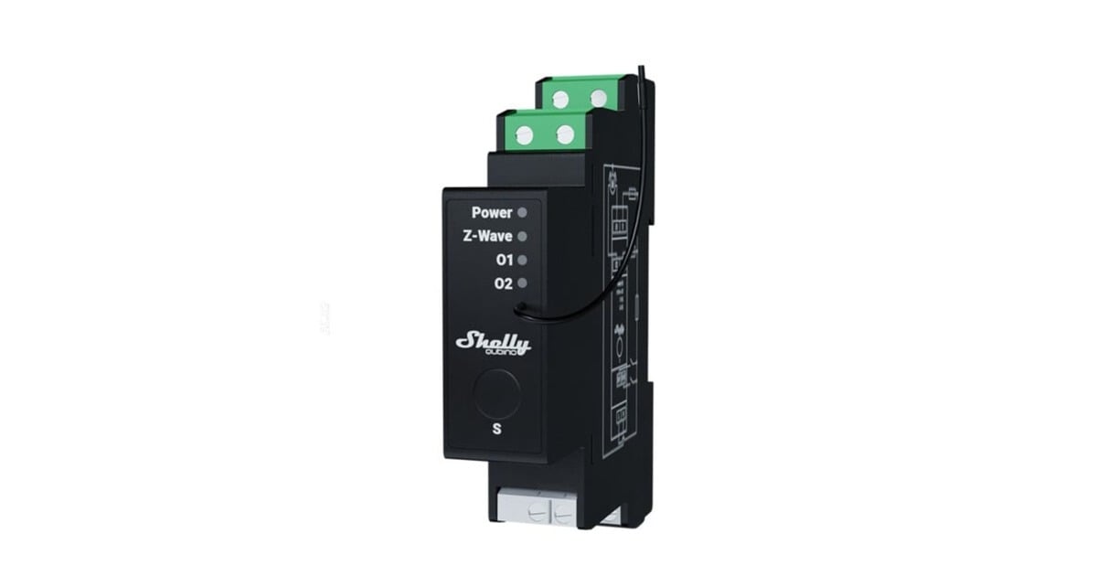 ShellyWave Pro Shutter schakelaar  (Zwart, Z-Wave S800)
