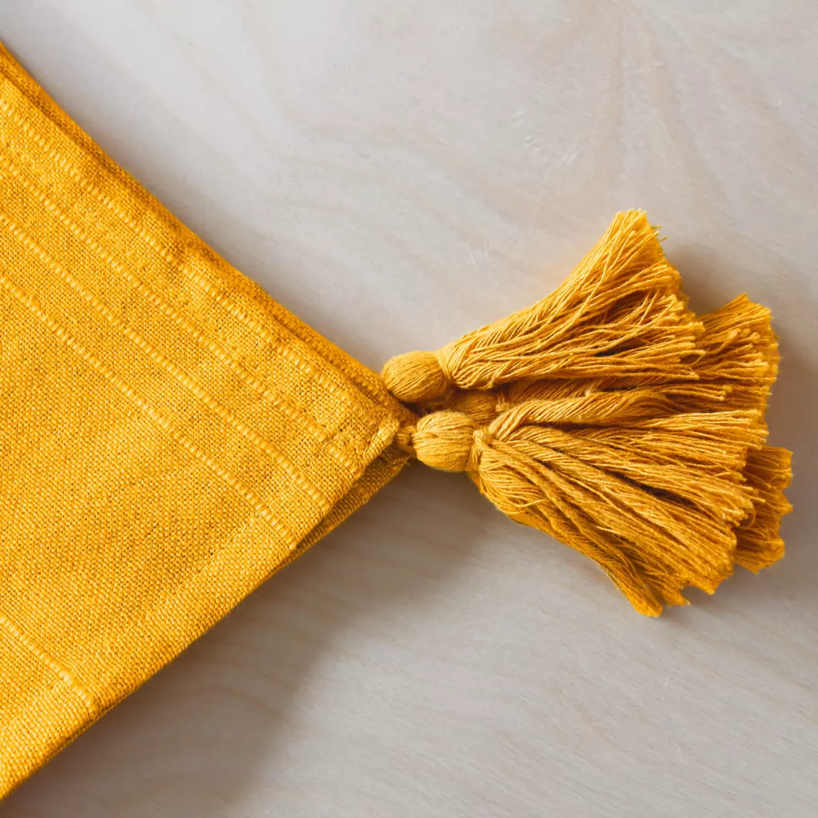 Nappe rectangulaire coton recyclé (140 x 240 cm) Bombay Jaune moutarde