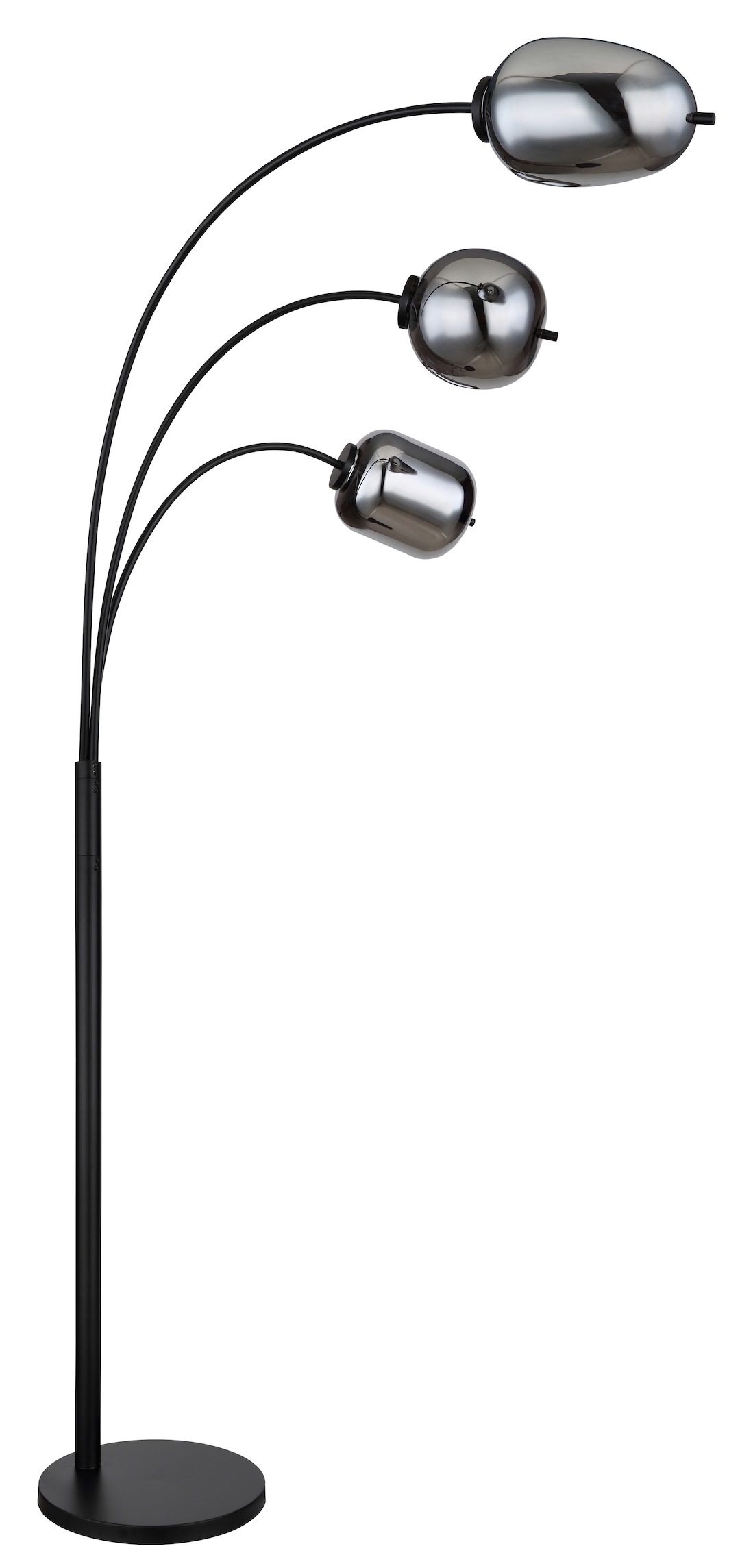 GLOBO Retrofit Stehlampe Blacky schwarz /rauchfarbig 30x80cm H175cm