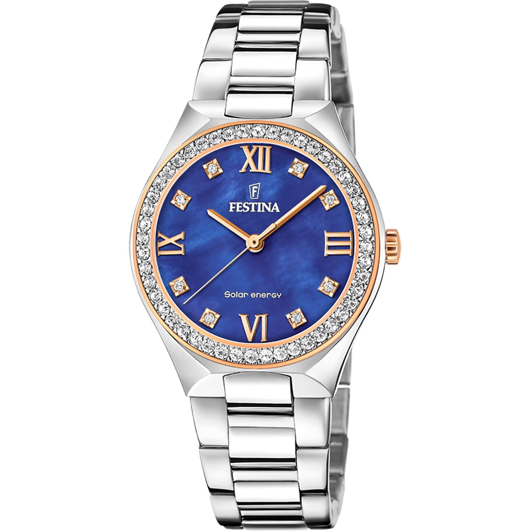 Festina Solar Energy Silbrig / Blau 35mm