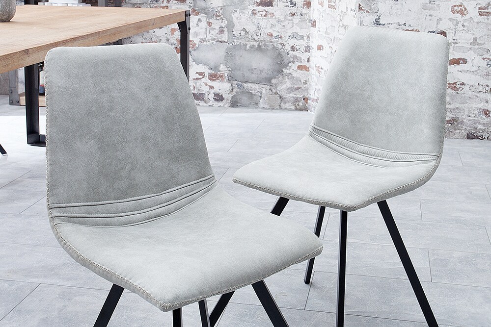 riess-ambiente Stuhl AMSTERDAM CHAIR - Retro stone grau Designklassiker pflegeleicht Esszimmer