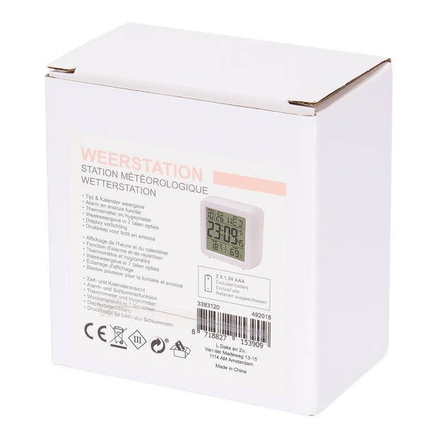 Blokker radioklok - weerstation - 9x9x5 cm