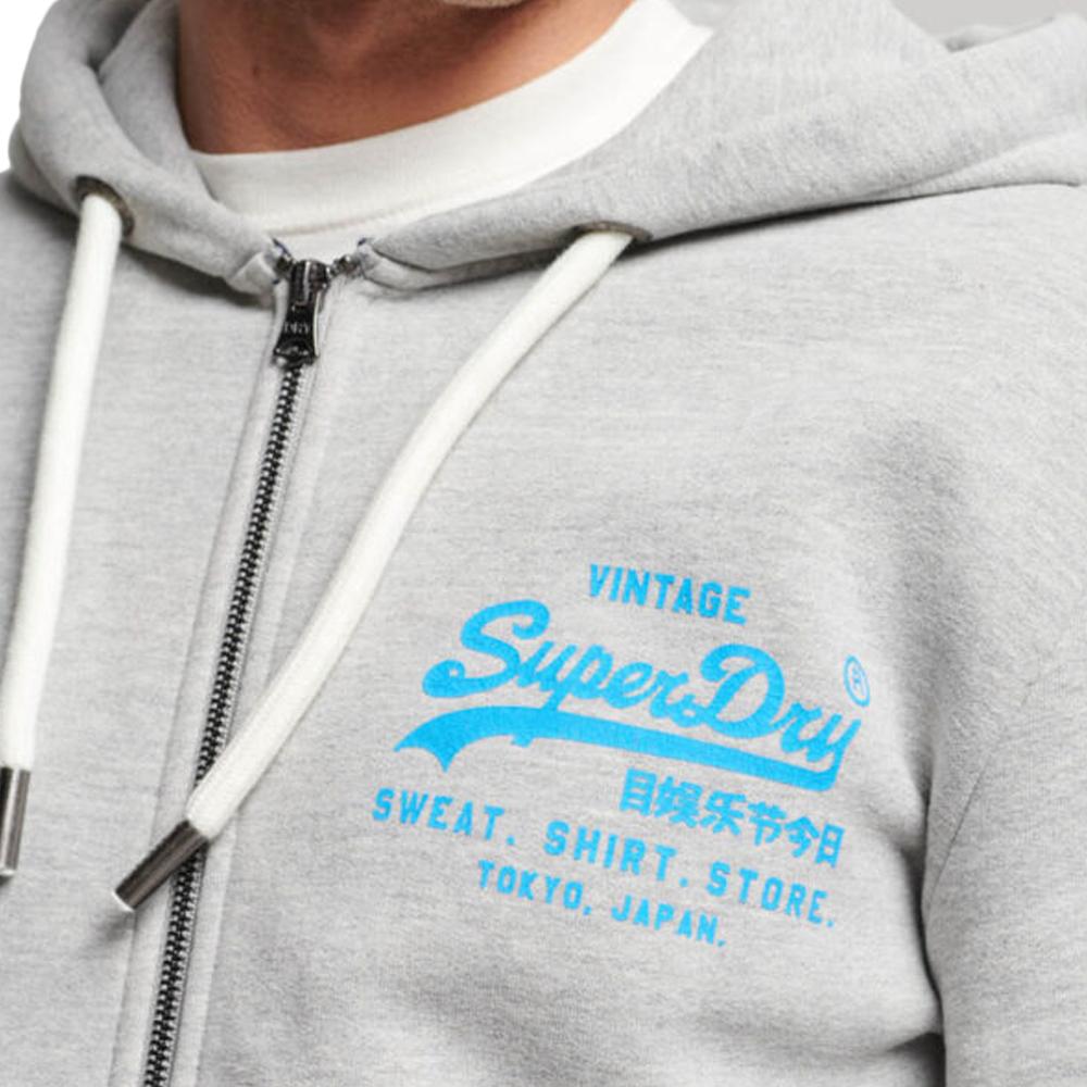 Superdry Sweat zippé Gris Clair Homme Superdry M2013392A