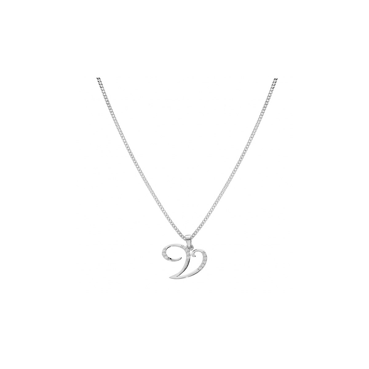 Collier Initiale Argent - Lettre V