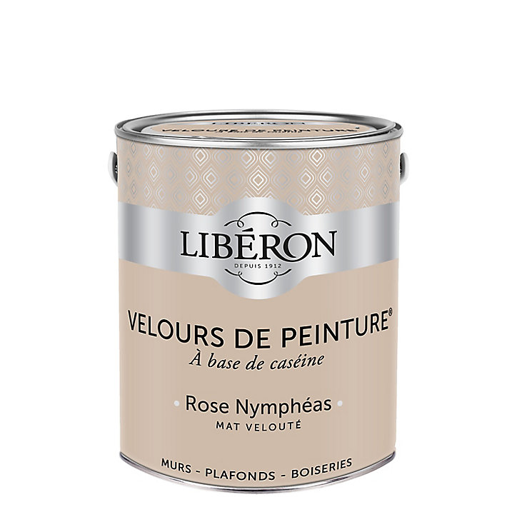 Peinture murs, plafonds et boiseries Velours de peinture rose nympheas Libéron 2,5L