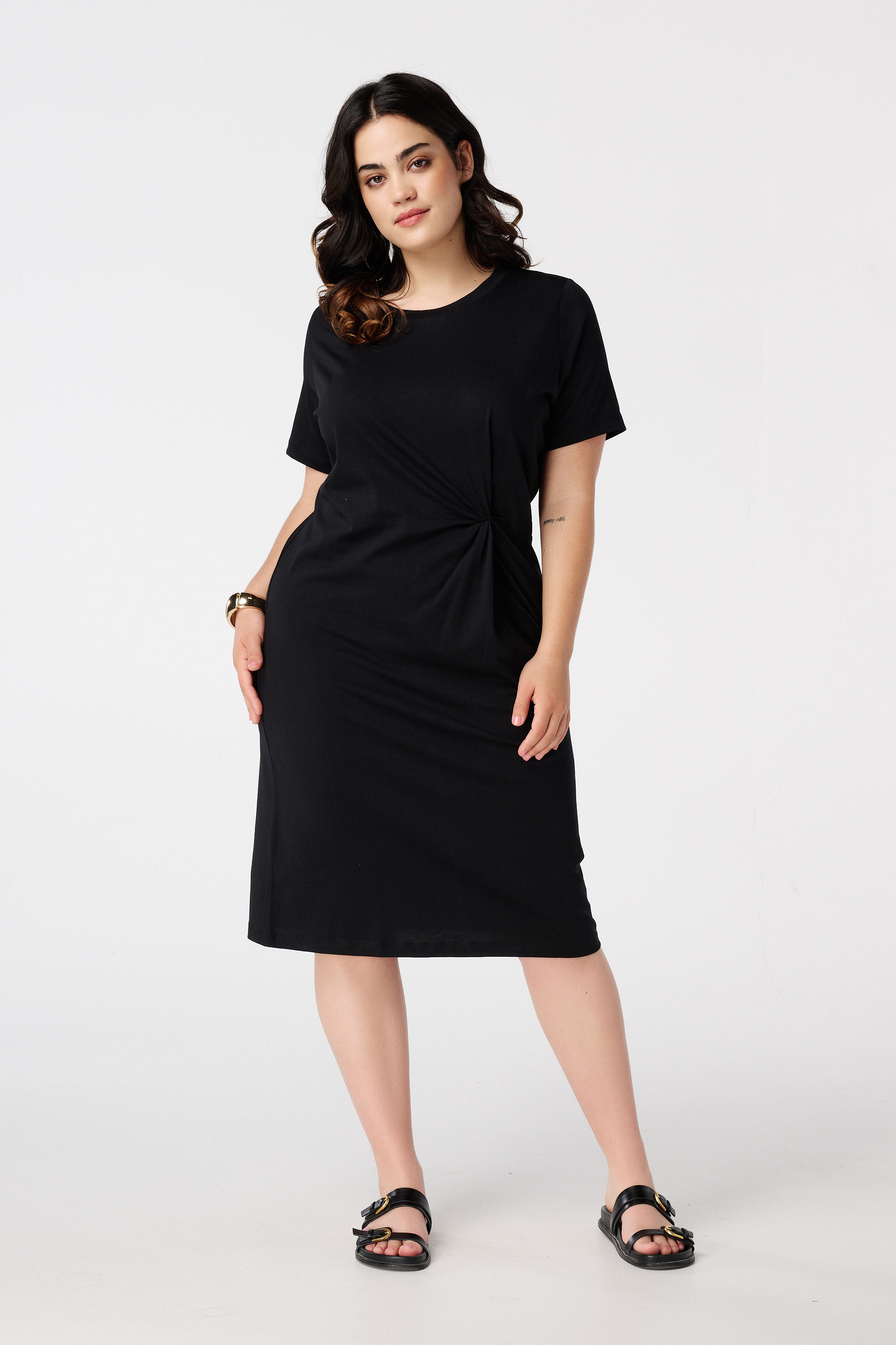 Jurk met twistdetail Zwart