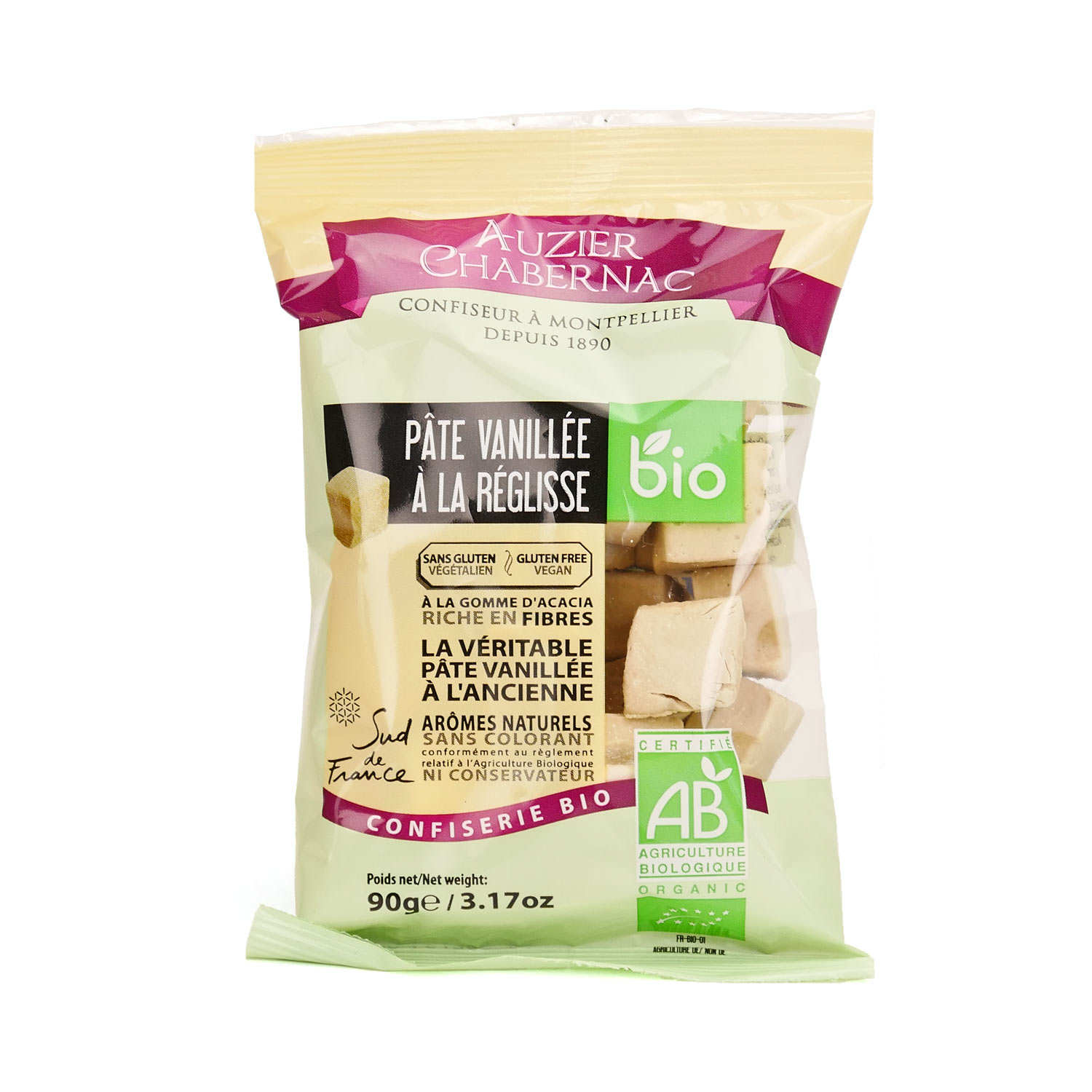 Bonbon de pâte vanillée à la réglisse bio