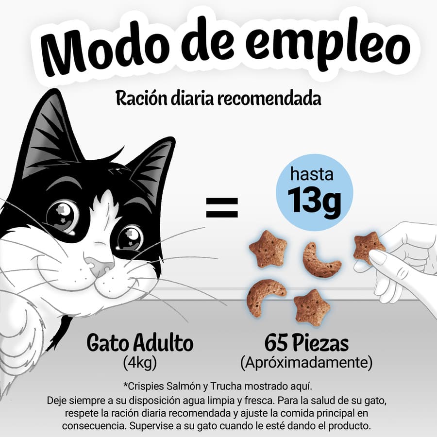 Petiscos Felix Crispies sabor Salmão e Truta para Gatos