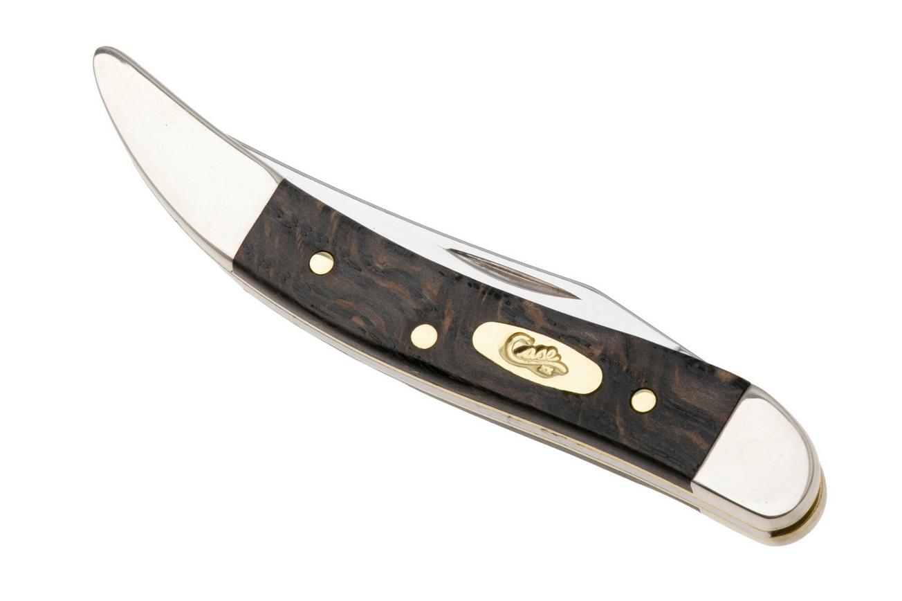 Case Small Texas Toothpick Smooth Black Curly Oak Wood, 14009, 710096 SS zakmes