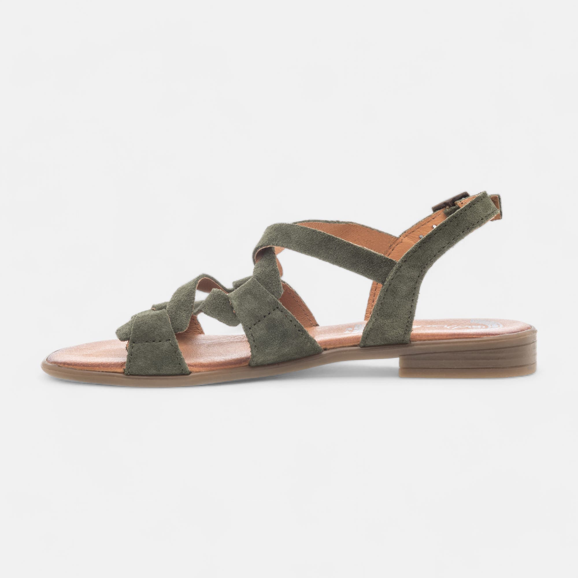 Sandales Femme en cuir kaki