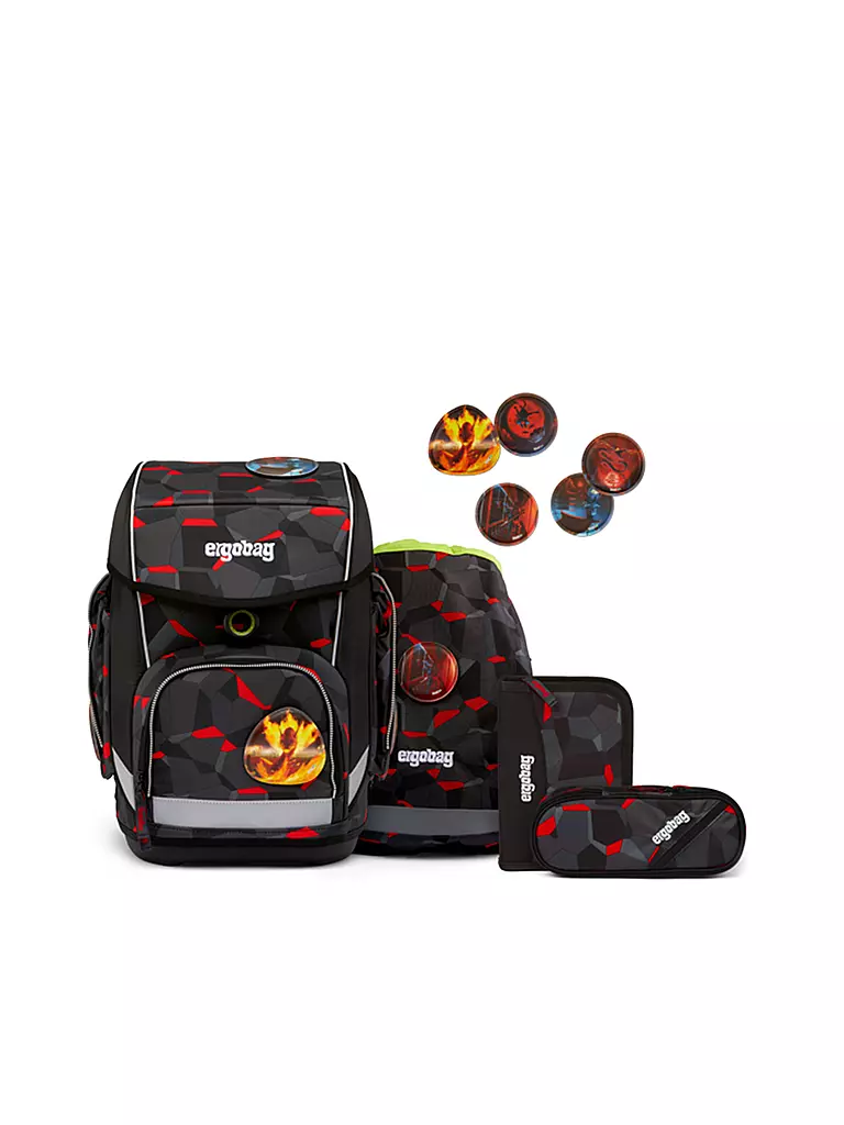 ERGOBAG Schultaschen Set 5tlg CUBO -  schwarz