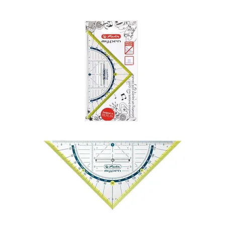 Herlitz Geometriedreieck my.pen mit Griff, 16 cm, lemon