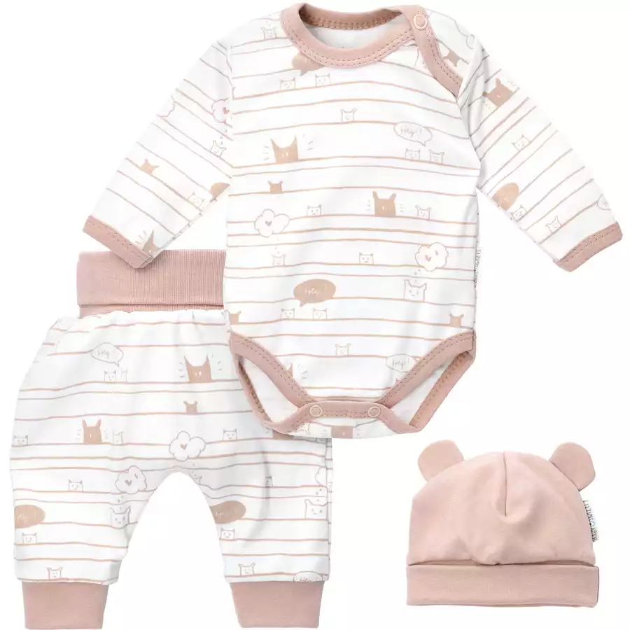 Baby Sweets 3tlg Set Body + Hose + Mütze Lieblingsstücke beige creme