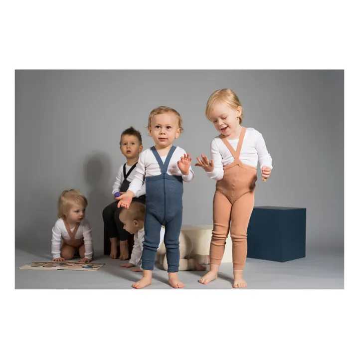 Silly Silas Collants à Bretelles Coton Bio Sans Pieds | Bleu azur