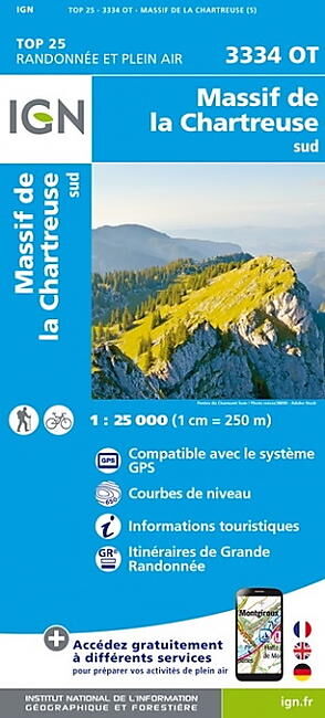 IGN - TOP25 3334OT MASSIF CHARTREUSE SUD 1 25 000