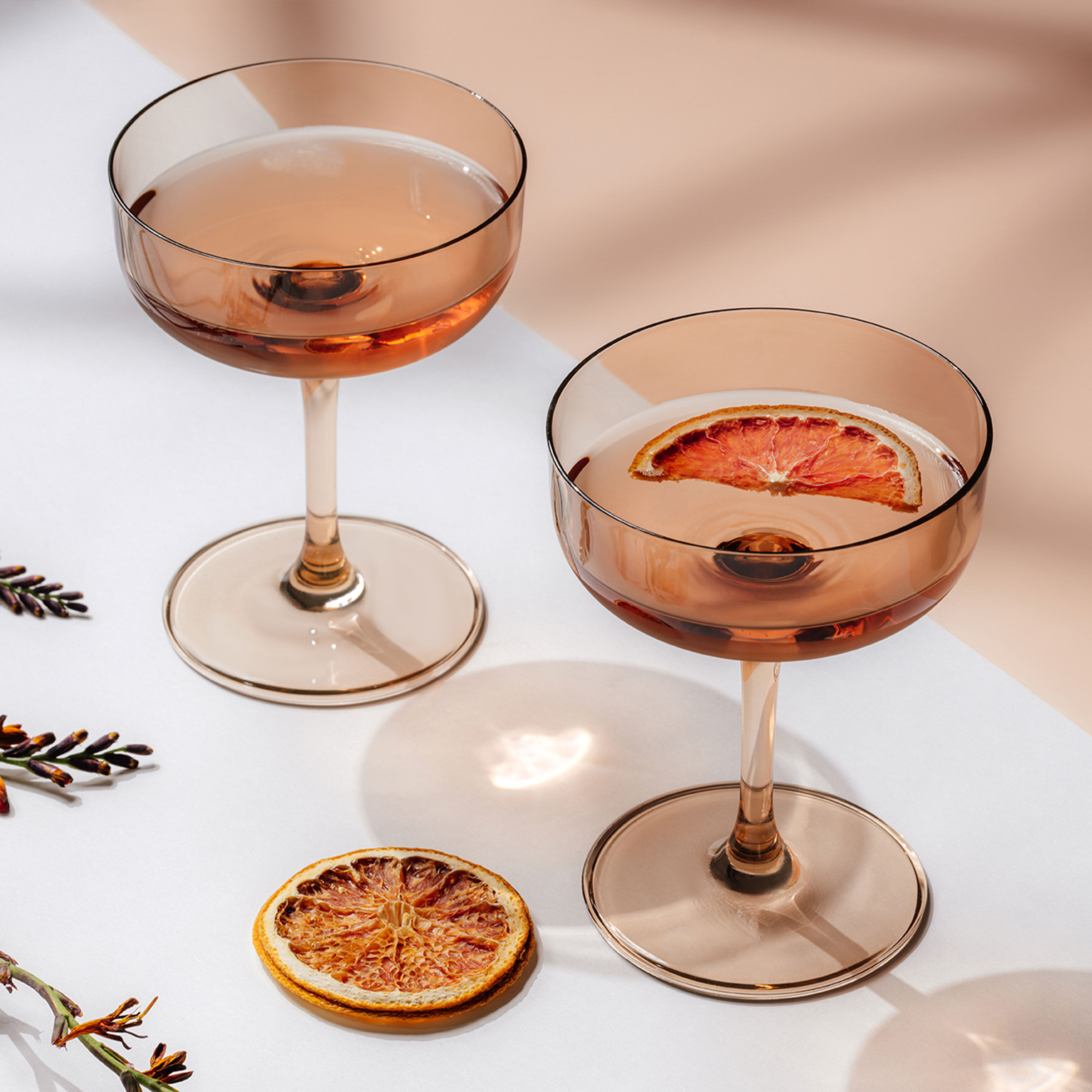 Like Glass Champagne coupe glass Brown, 4.1 oz, crystal glass