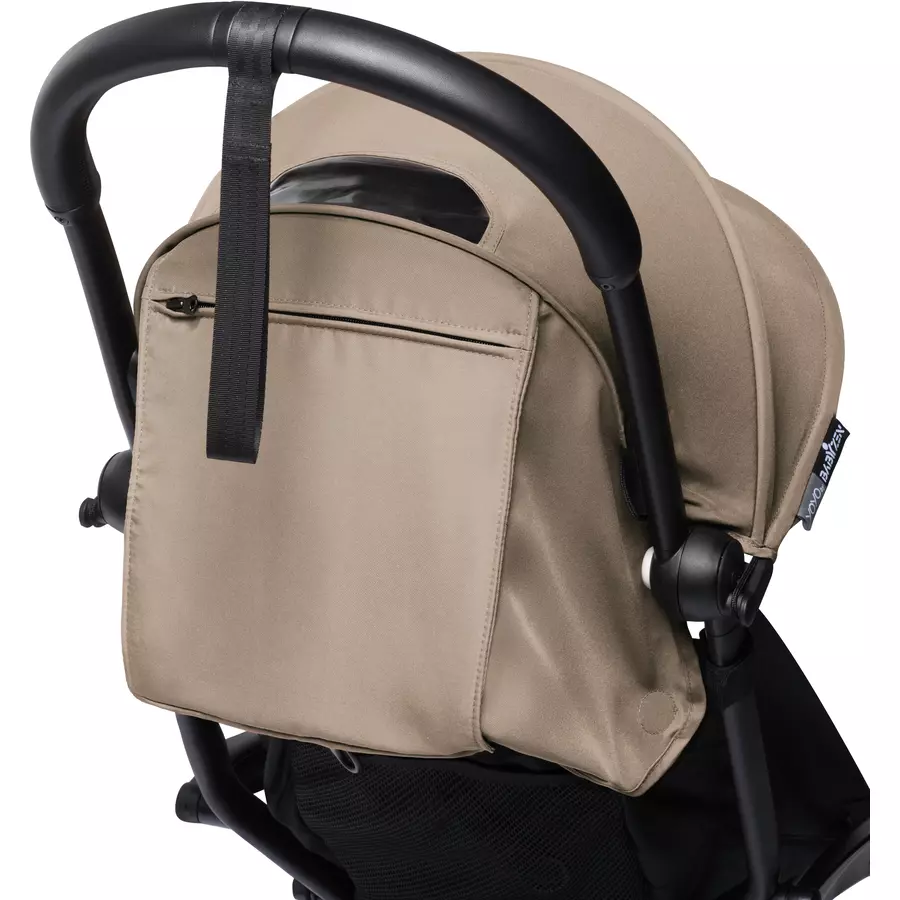 BABYZEN Kinderwagen YOYO2 0+ Black mit Neugeborenenaufsatz und Textilset Taupe