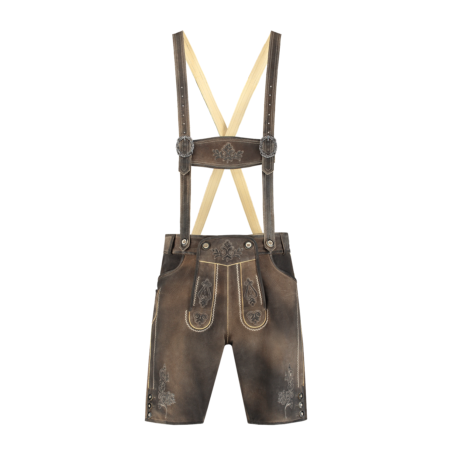 Lederhose Bruin Heren Kort Met Beenknopen