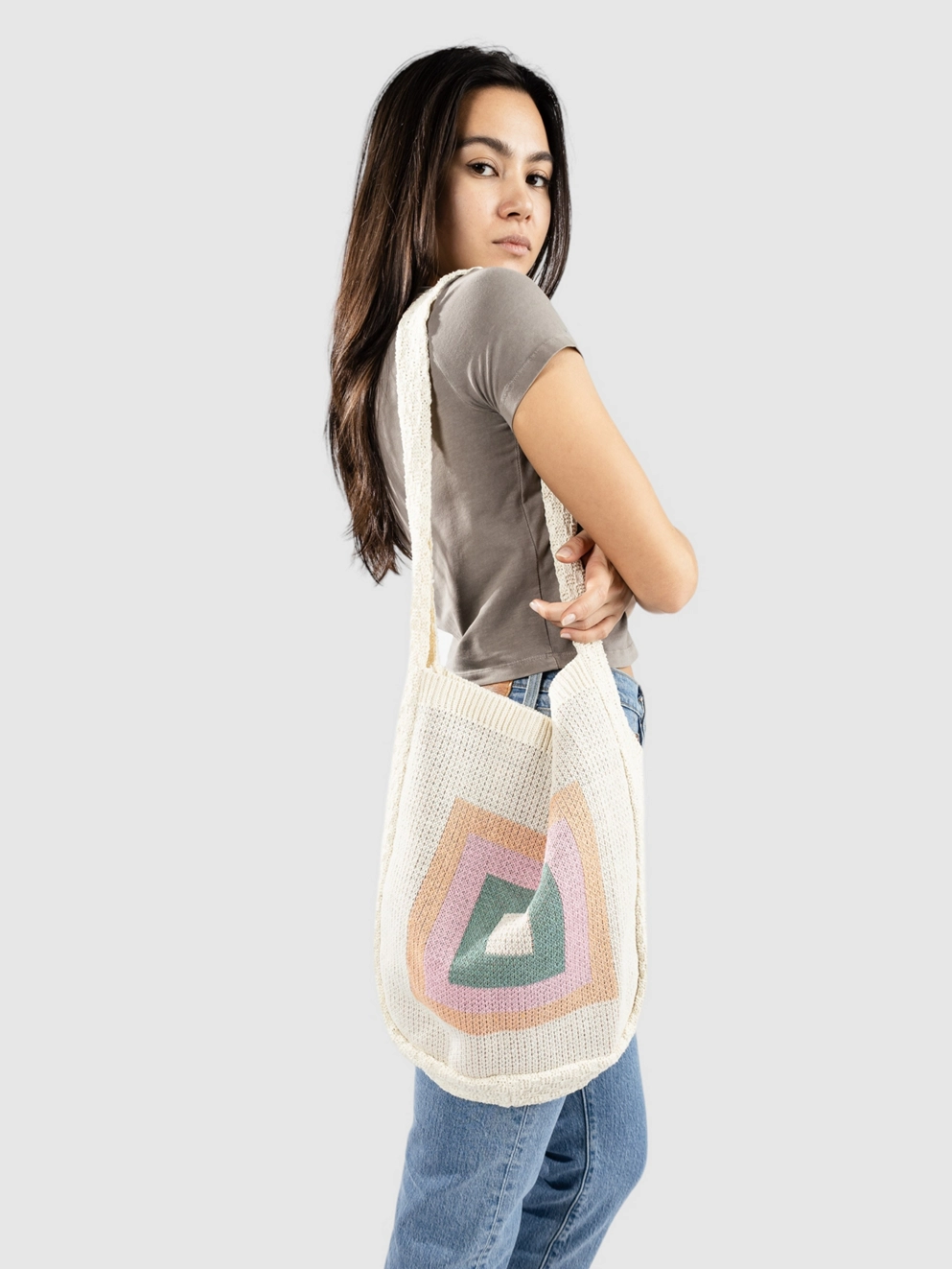 Blue Tomato Crochet Square Tote Bag marshmallow