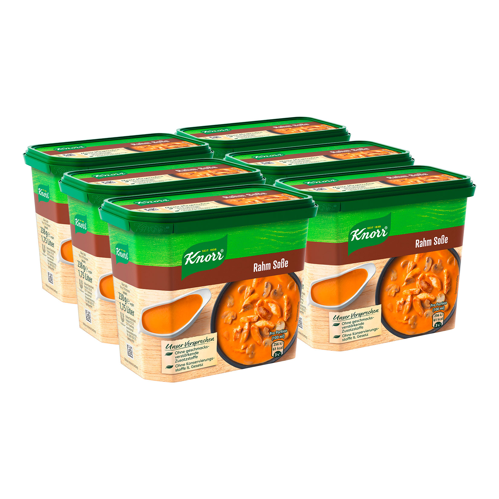 Knorr Rahm Soße ergibt 1,75 Liter, 6er Pack
