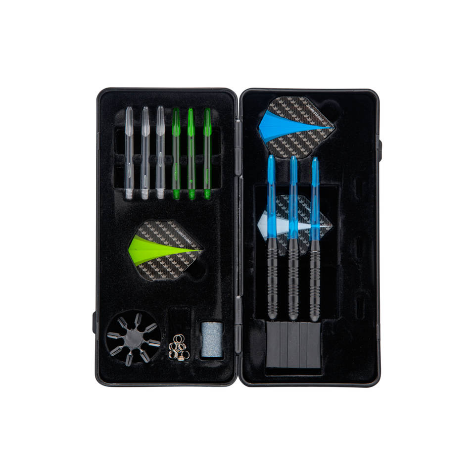 Longfield Games steel darts set - zwart