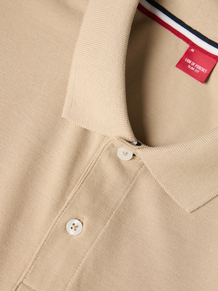 Polo de manga curta em algodão
