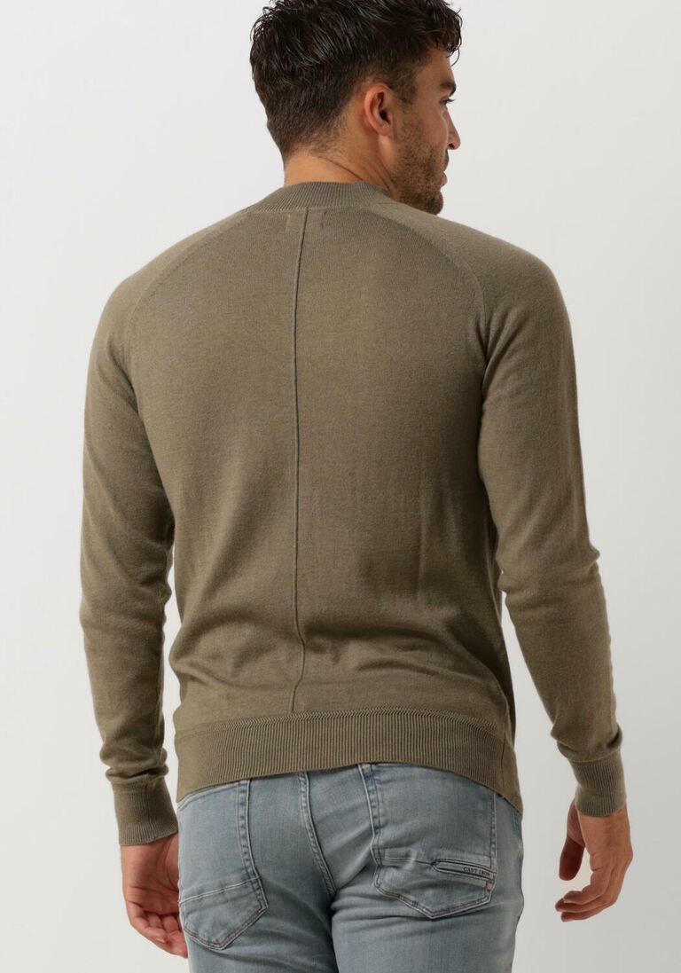 DSTREZZED groene dstrezzed trui mock neck soft cotton melange